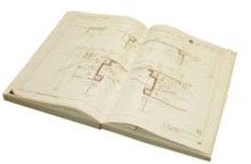 図面二つ折り製本・観音製本